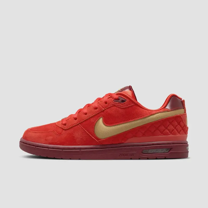 Nike Sb P-Rod 1 Zoom Air Low Qs Shoe - Habanero Red/Club Gold 1