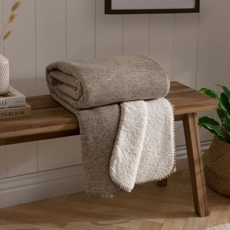 Nurrel Sherpa Throw Natural 1