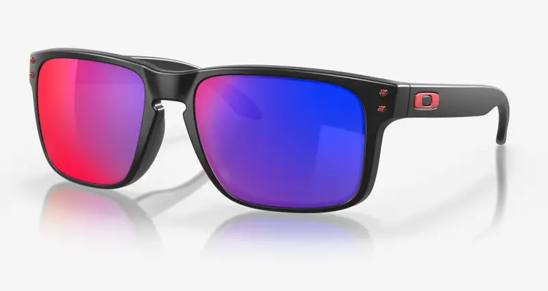 Oakley Holbrook Sunglasses - Matte Black/Red Iridium 1