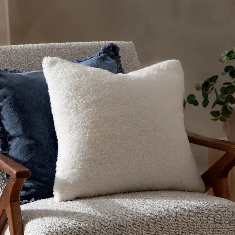 Olann Faux Shearling Cushion Ecru 1