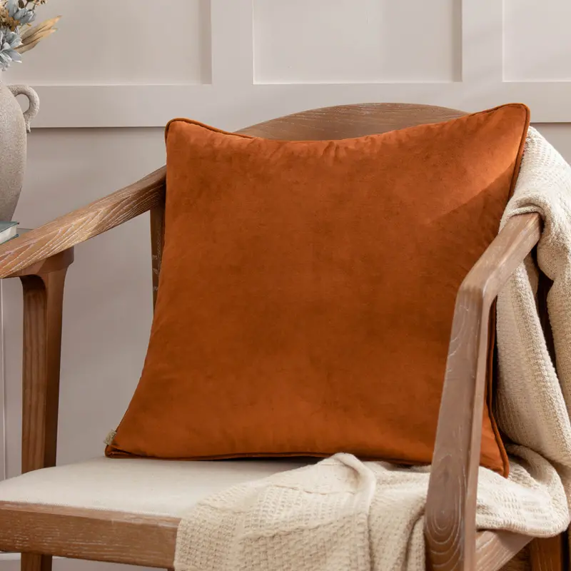 Opulence Soft Velvet Cushion Ginger 1