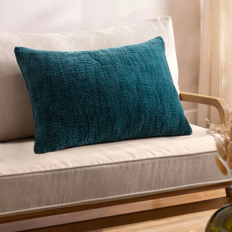 Osaka Chenille Cushion Petrol 1