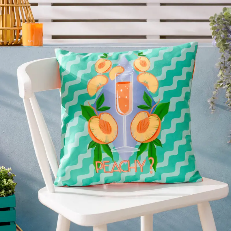 Peachy Outdoor Cushion Aqua 1