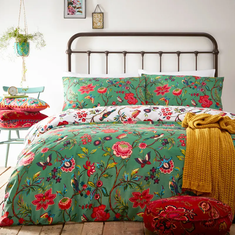 Pomelo Tropical Floral Duvet Cover Set Verdi 1