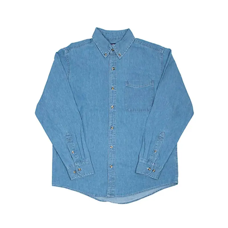 Quarter Snacks Pop Art Embroidered Denim Shirt - Blue 1