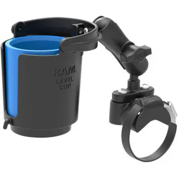 Ram Mounts Handlebar Rail Mount With U-Bolt Base, Level Cup™ Drink Holder And Koozie 1