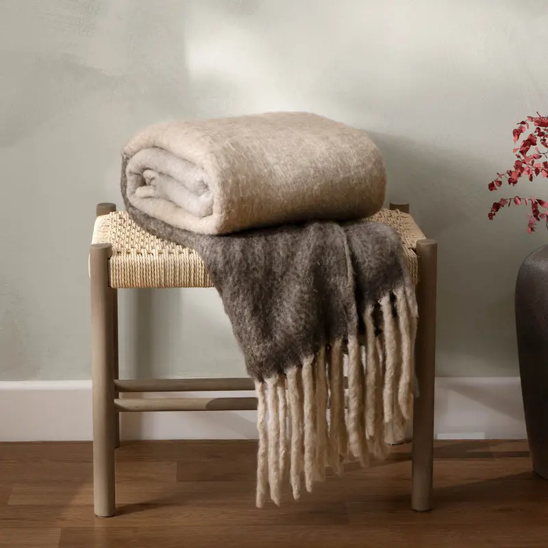 Rawton Ombre Throw Flint/Black 1