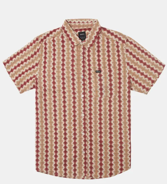Rvca Shima Gauze Button-Up Shirt - Cinnabar 1