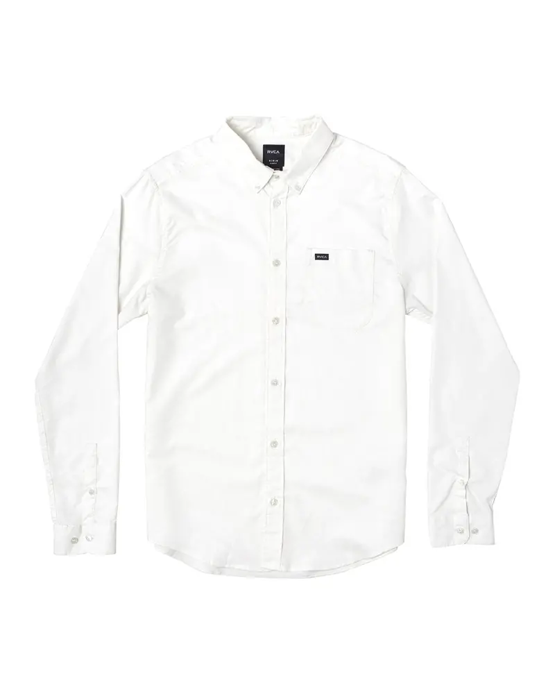 Rvca That'll Do Stretch L/S Button Up Shirt - White 1