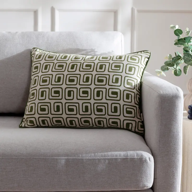 Safara Printed Cushion Olive 1