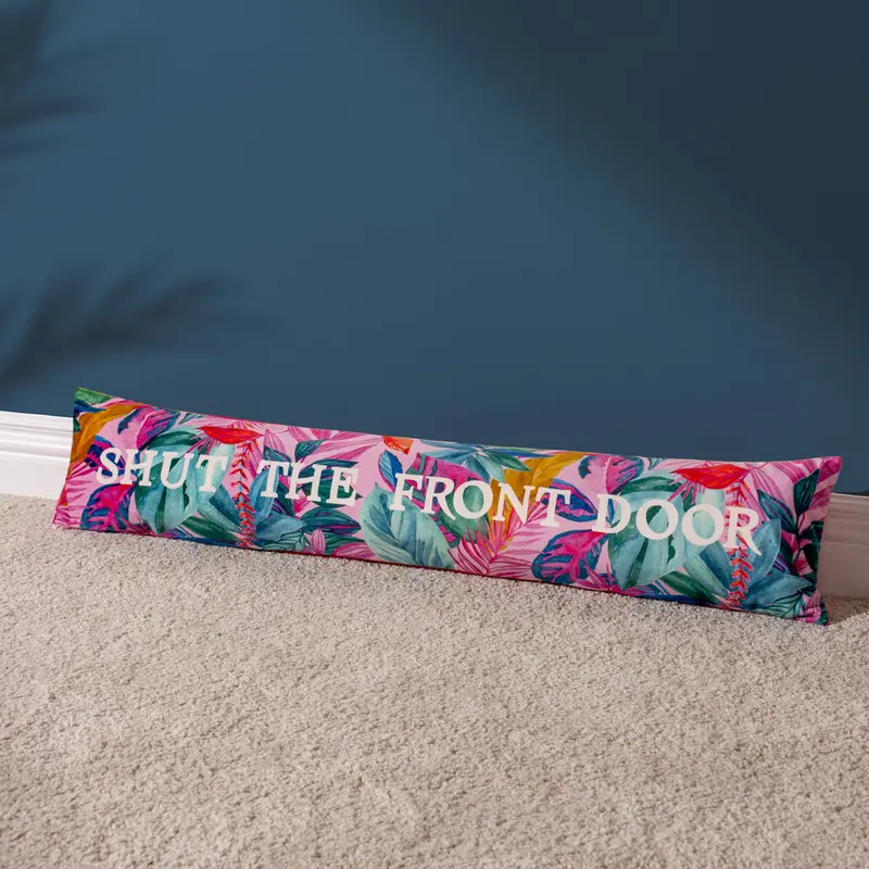 Shut The Front Door Draught Excluder Fuchsia 1