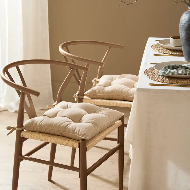Slub Cotton 2 Pack Seat Pads Linen 1