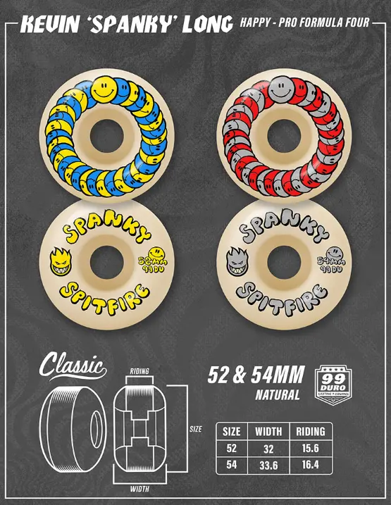 Spitfire F4 99D Classic Spanky Happy Wheels - Natural 1
