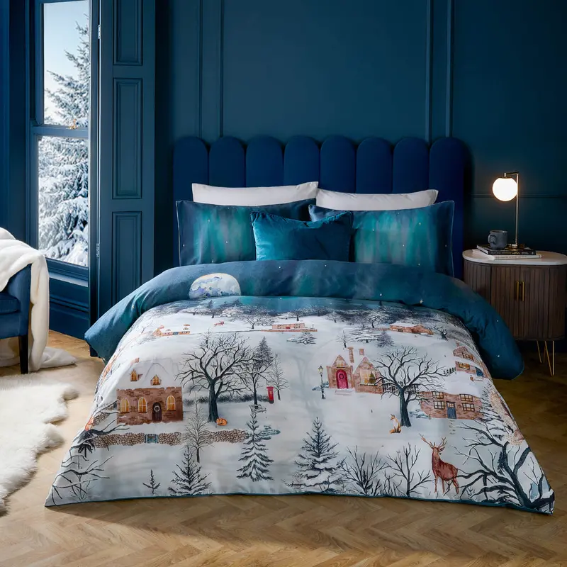 Starlight 100% Cotton Duvet Cover Set Midnight Blue 1