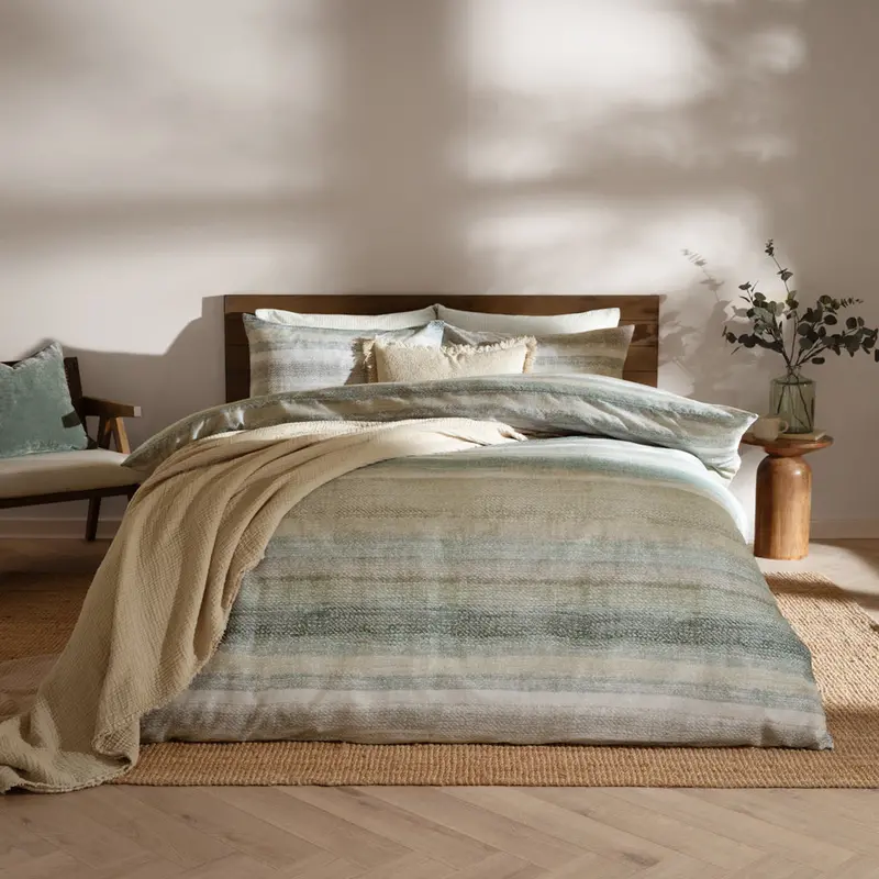 Swift Brushed Cotton Duvet Cover Set Eucalyptus 1