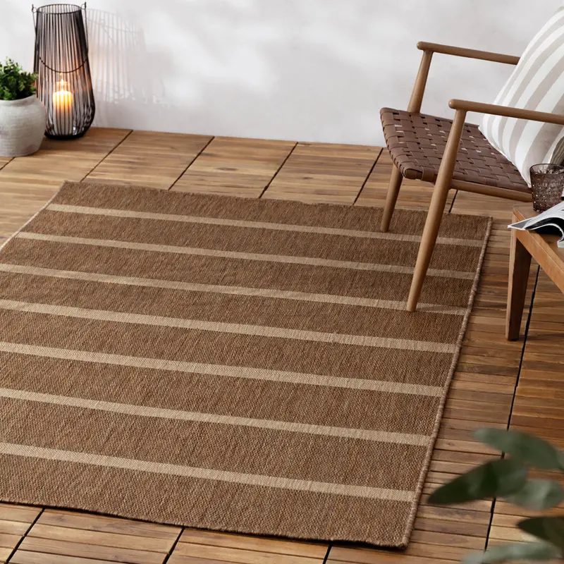 Tala Stripe Jute Effect Indoor/Outdoor Rug Natural 1