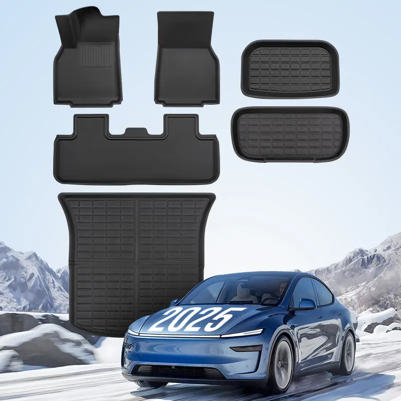 Taptes Exclusive All Weather Floor Mats & Trunk Mat For 2025 2026 Tesla Model Y Juniper. 6Pcs Set Floor Mats & Cargo Liner For 2025 New Tesla Model Y 1