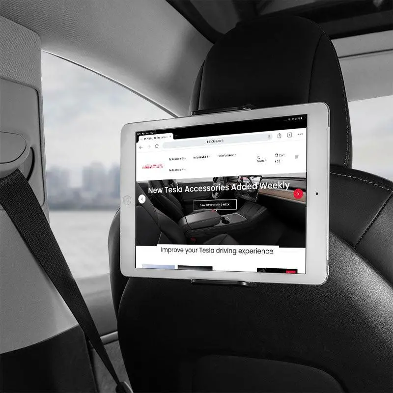 Taptes Seat Back Phone & Ipad Stretchable Holder For Tesla Model Y Model 3 1