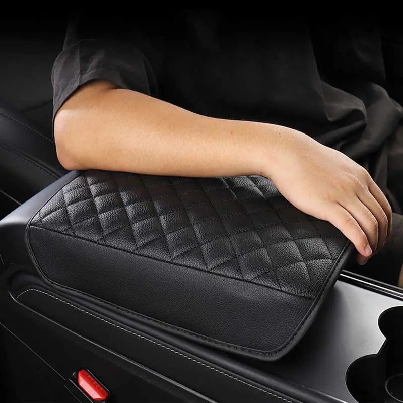 Taptes® Upgraded Vegan Leather Armrest Cover For Tesla Model 3 Model Y 1