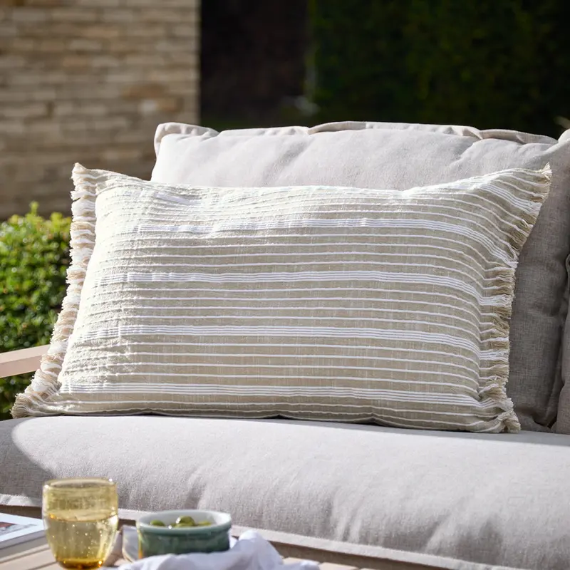 Tide Textured Stripe Outdoor Cushion Natural 1