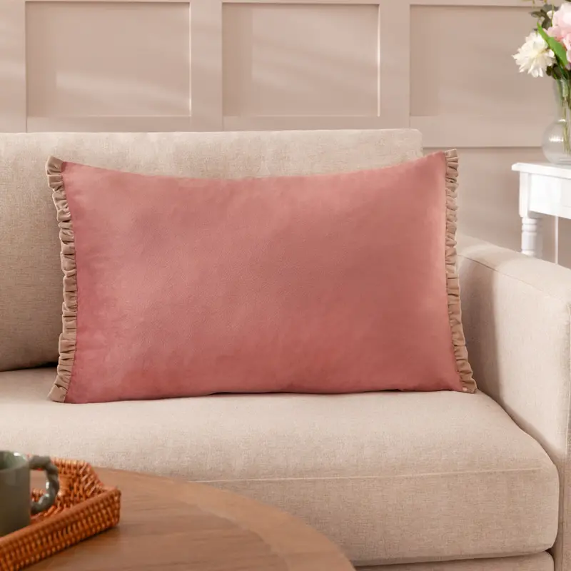 Tilly Velvet Cushion Poached Pear/Shell 1