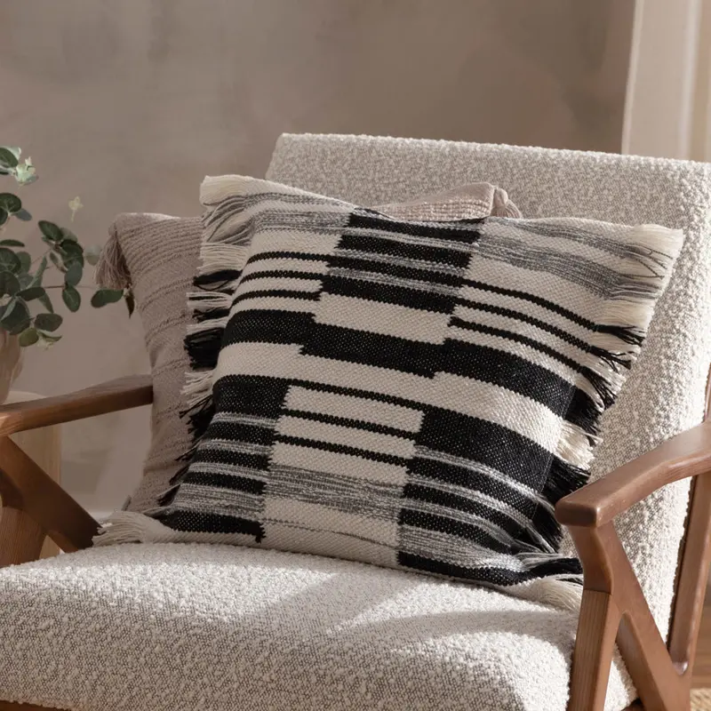 Torode Woven Cushion Black 1