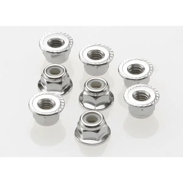 Traxxas 4Mm Steel Flanged Serrated Nylon Locknut (8) 1