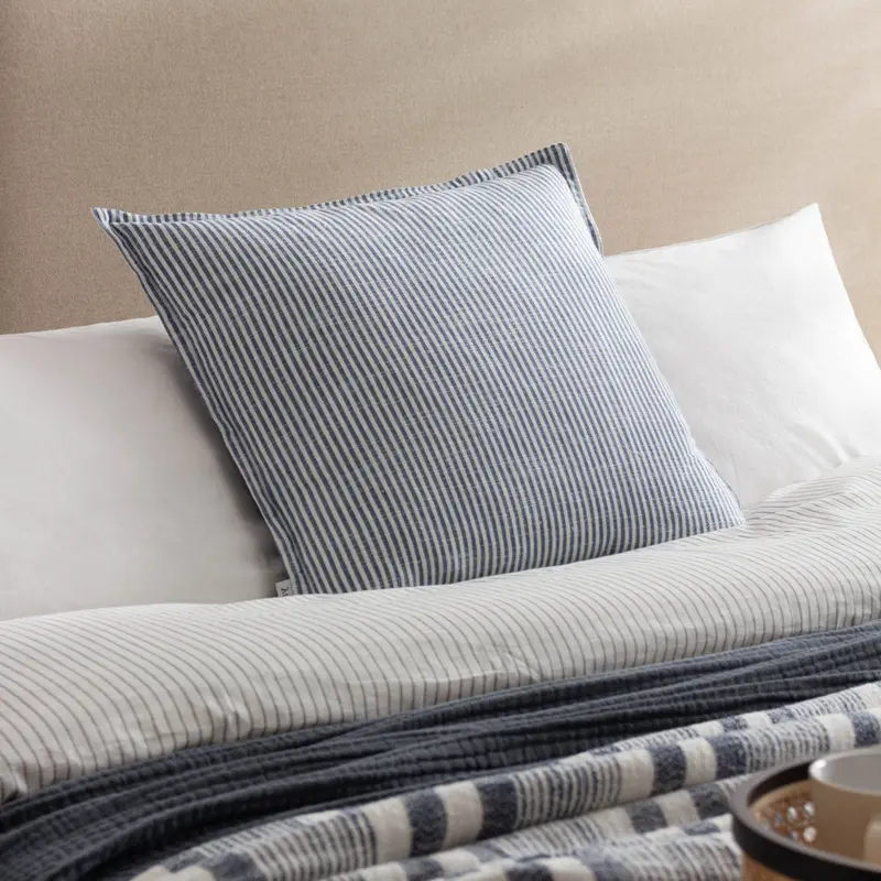 Truro Striped 100% Cotton Cushion Skyline 1