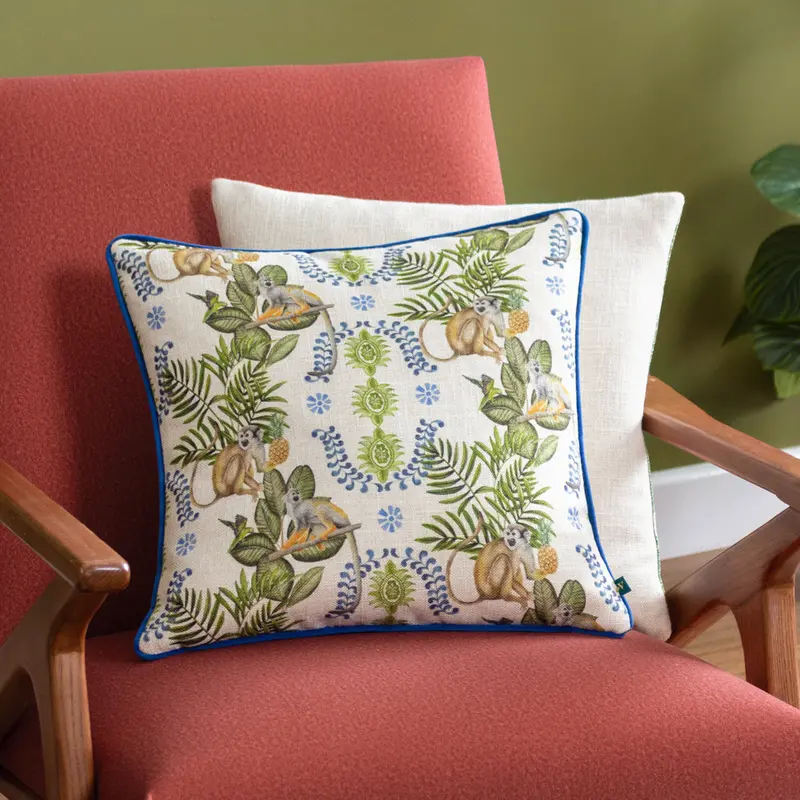 Valera Lagos Monkey Tropical Cushion Multicolour 1