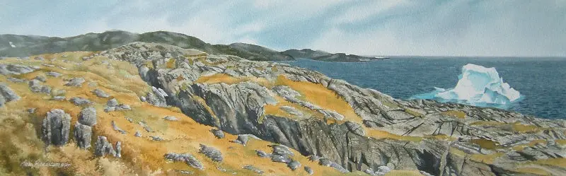 Where Ice Meets Rock, Watercolour 9 X 29" (Sold) 1