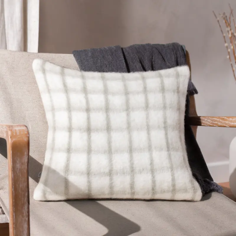 Yarrow Check Cushion Natural/Biscuit 1