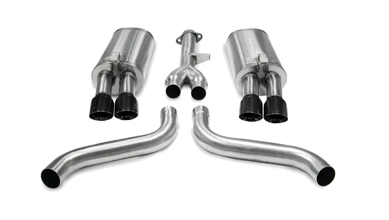 Corsa Performance 14115Blk Cat-Back Dual Exhaust System – 2.5-Inch Stainless Steel, Black Tips, Fits 1986–1991 Corvette C4 (5.7L L98 V8) 1