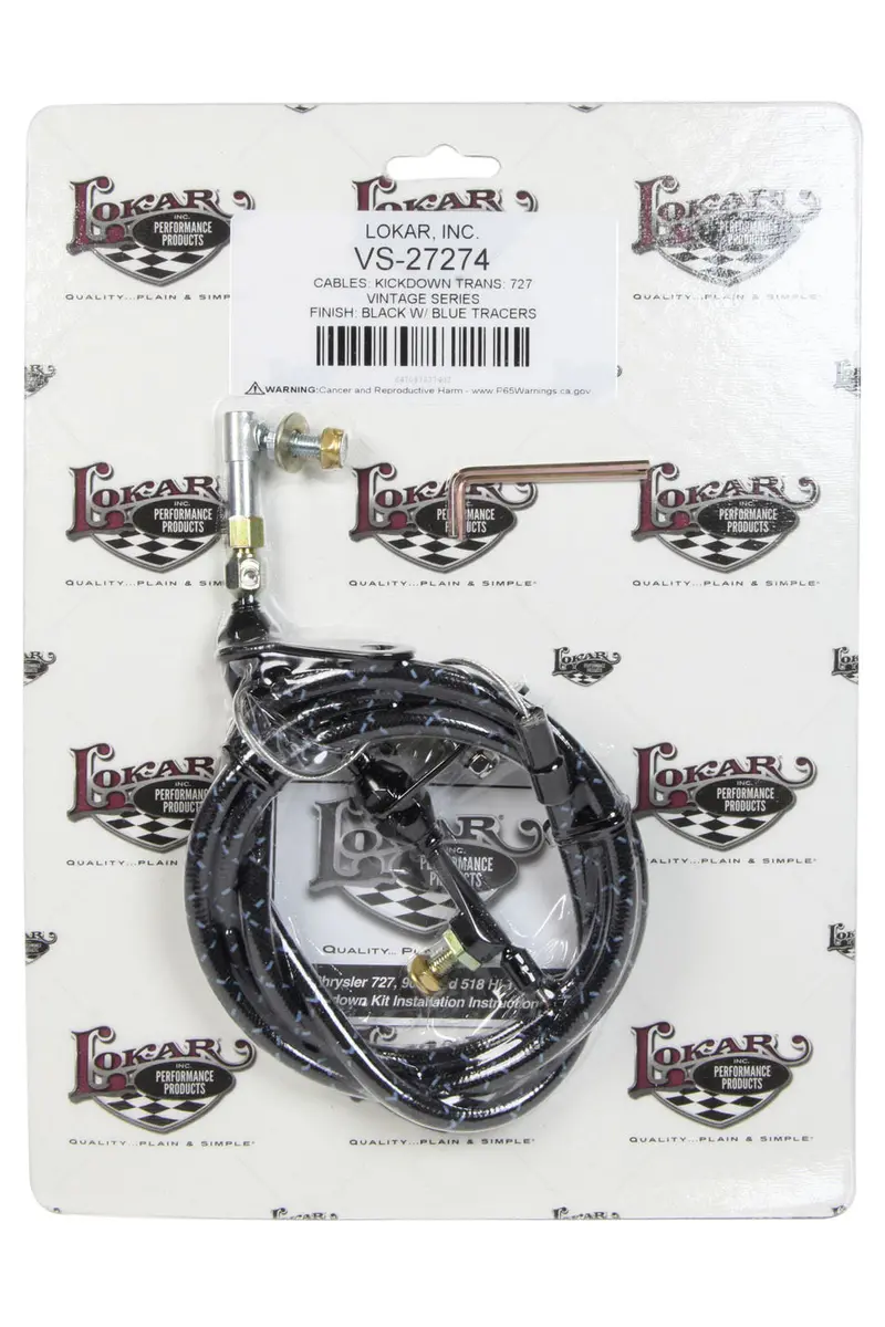 Lokar Vs-27274 Vintage Series 727 Kickdown Cable With Black Braided Wrap 1