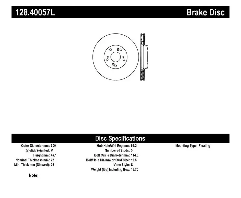 Stoptech 128.40057L Stoptech Sport Cross Drilled Brake Rotor; Front Left 1