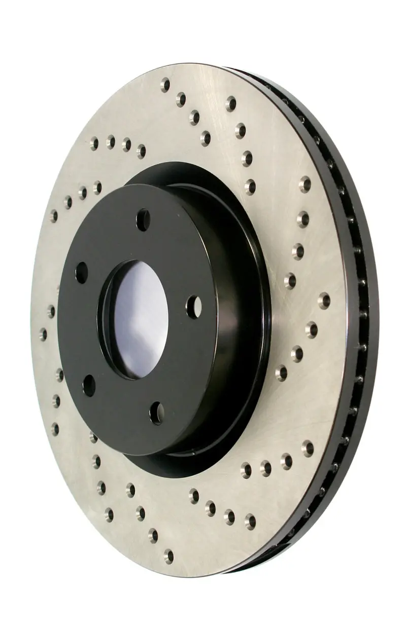Stoptech 128.40090L Sport Cross-Drilled Brake Rotor — Front Left Position 1