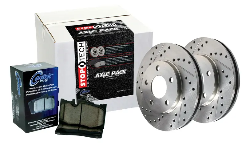 Stoptech Sport 4-Wheel Brake Kit – Drilled Rotors With Stainless Steel Brake Lines 1